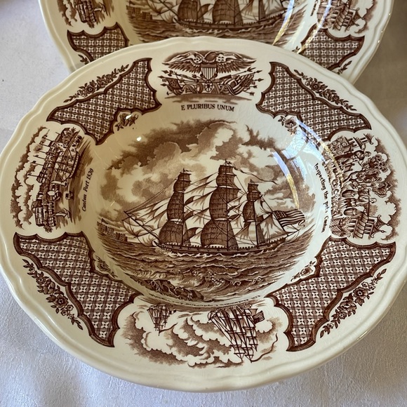 2 Alfred Meakin Fair Winds Staffordshire England Brown european soup bowls - Picture 2 of 10